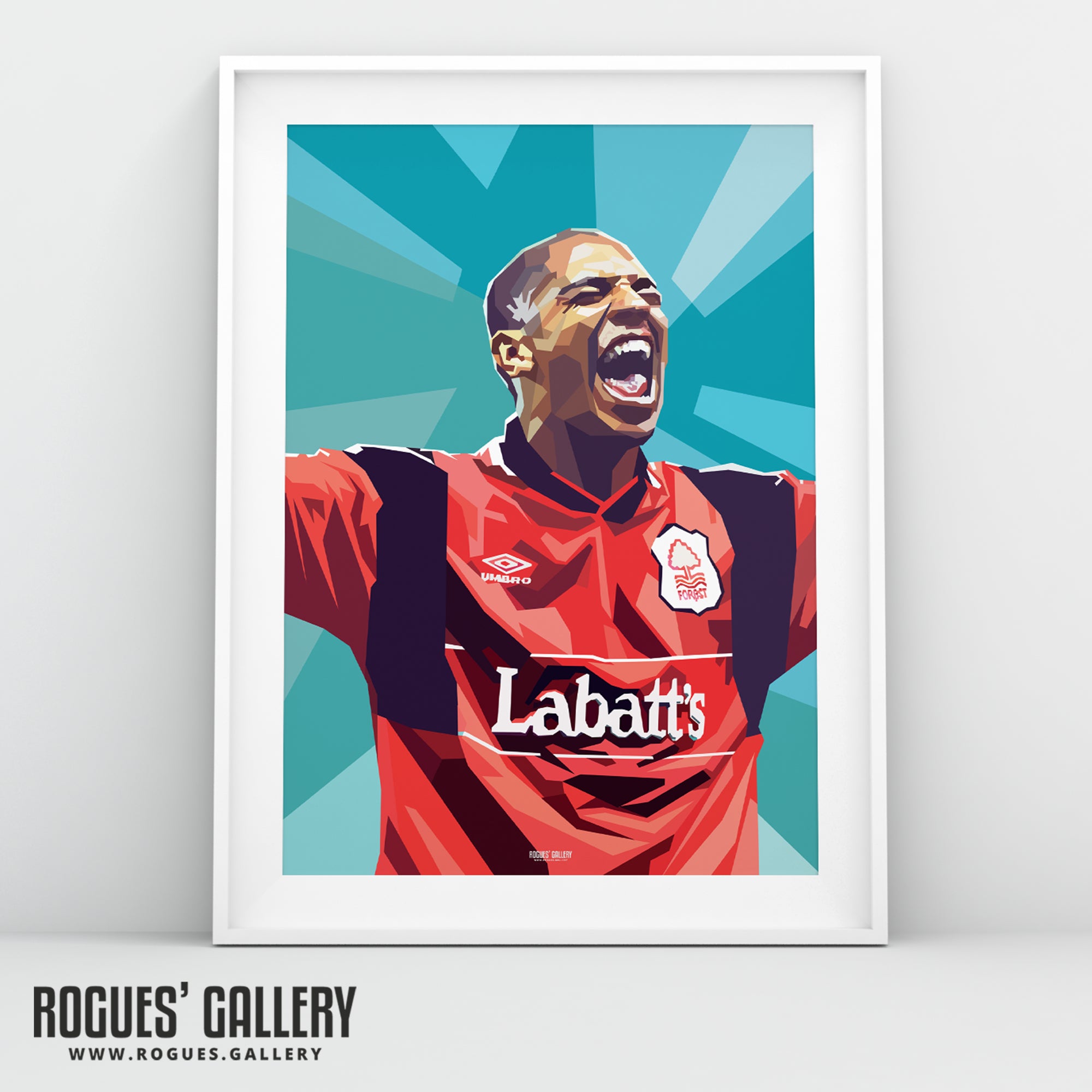 Stan Collymore: Electric - Nottingham Forest - A0, A1, A2 or A3 Pop Art Print