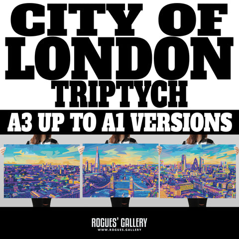 The City of London - Pop Art Landscape - Set of three A3, A2 or A1 Sized Prints