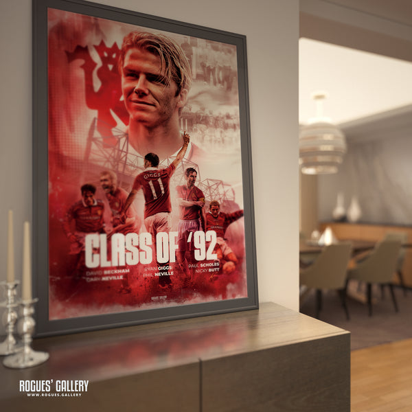 Class of '92: David Beckham - Manchester United - A3, A2, A1 or A0 Print