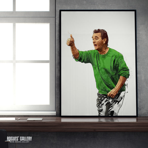 Thumbs Up from Cloughie (2 Versions) - Brian Clough: Nottingham Forest Legend - A0, A1, A2 or A3 Prints