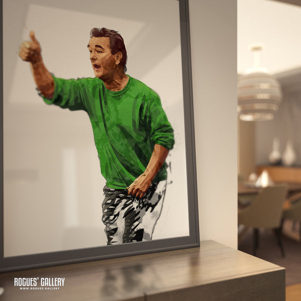 Thumbs Up from Cloughie (2 Versions) - Brian Clough: Nottingham Forest Legend - A0, A1, A2 or A3 Prints