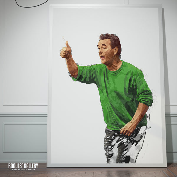 Thumbs Up from Cloughie (2 Versions) - Brian Clough: Nottingham Forest Legend - A0, A1, A2 or A3 Prints