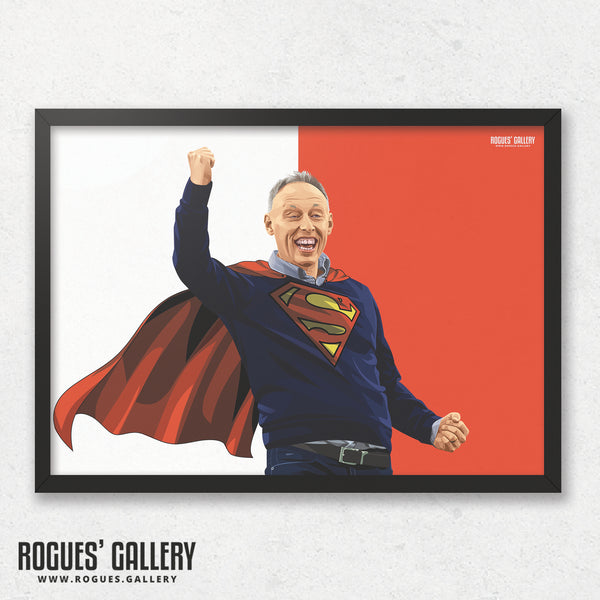 Steve Cooper - Cooperman/Superman (2 Versions) - Nottingham Forest Head Coach - A0, A1, A2 or A3 Prints