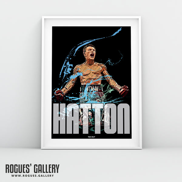 Ricky 'Hitman' Hatton: Black & Blue - Manchester Boxing Great - A0, A1, A2 or A3 Prints