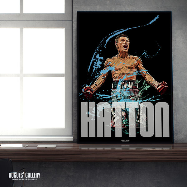 Ricky 'Hitman' Hatton: Black & Blue - Manchester Boxing Great - A0, A1, A2 or A3 Prints