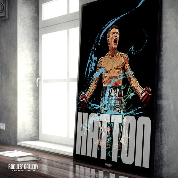 Ricky 'Hitman' Hatton: Black & Blue - Manchester Boxing Great - A0, A1, A2 or A3 Prints