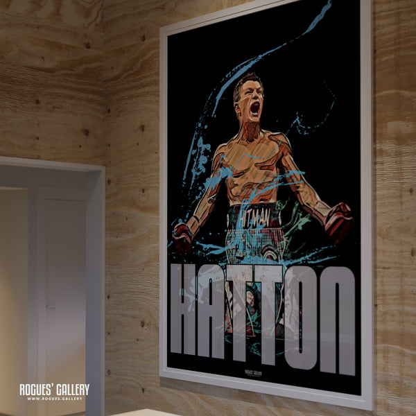 Ricky 'Hitman' Hatton: Black & Blue - Manchester Boxing Great - A0, A1, A2 or A3 Prints