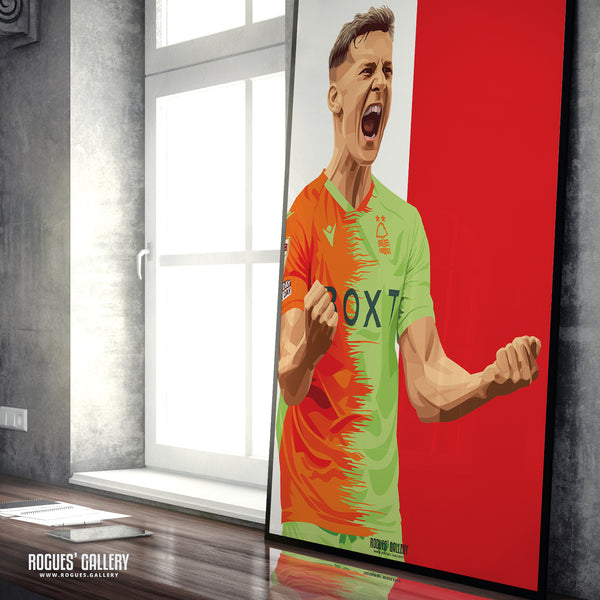 Ryan Yates: 110% - Nottingham Forest - A0, A1, A2 or A3 Icon Print