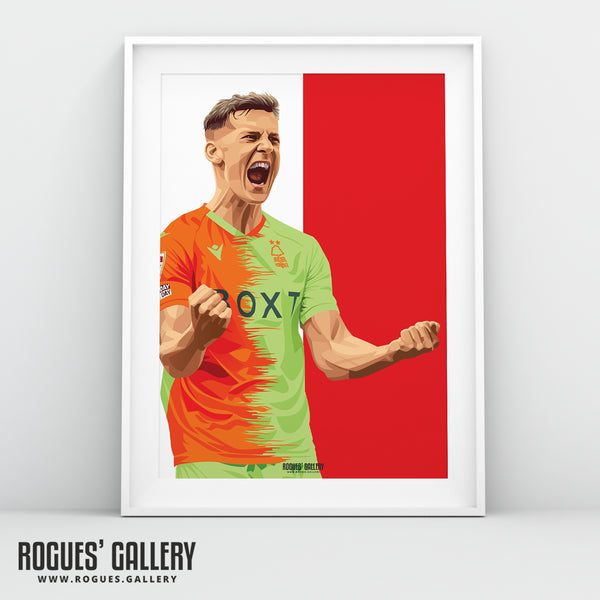 Ryan Yates: 110% - Nottingham Forest - A0, A1, A2 or A3 Icon Print