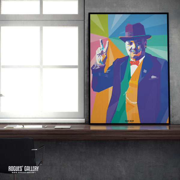 Winston Churchill: V For Victory - Politics Series A3, A2, A1 or A0 Pop Art Print