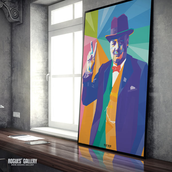 Winston Churchill: V For Victory - Politics Series A3, A2, A1 or A0 Pop Art Print