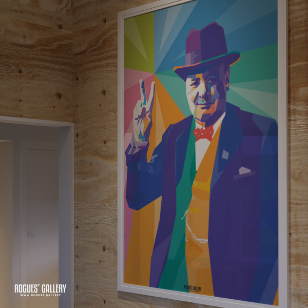 Winston Churchill: V For Victory - Politics Series A3, A2, A1 or A0 Pop Art Print