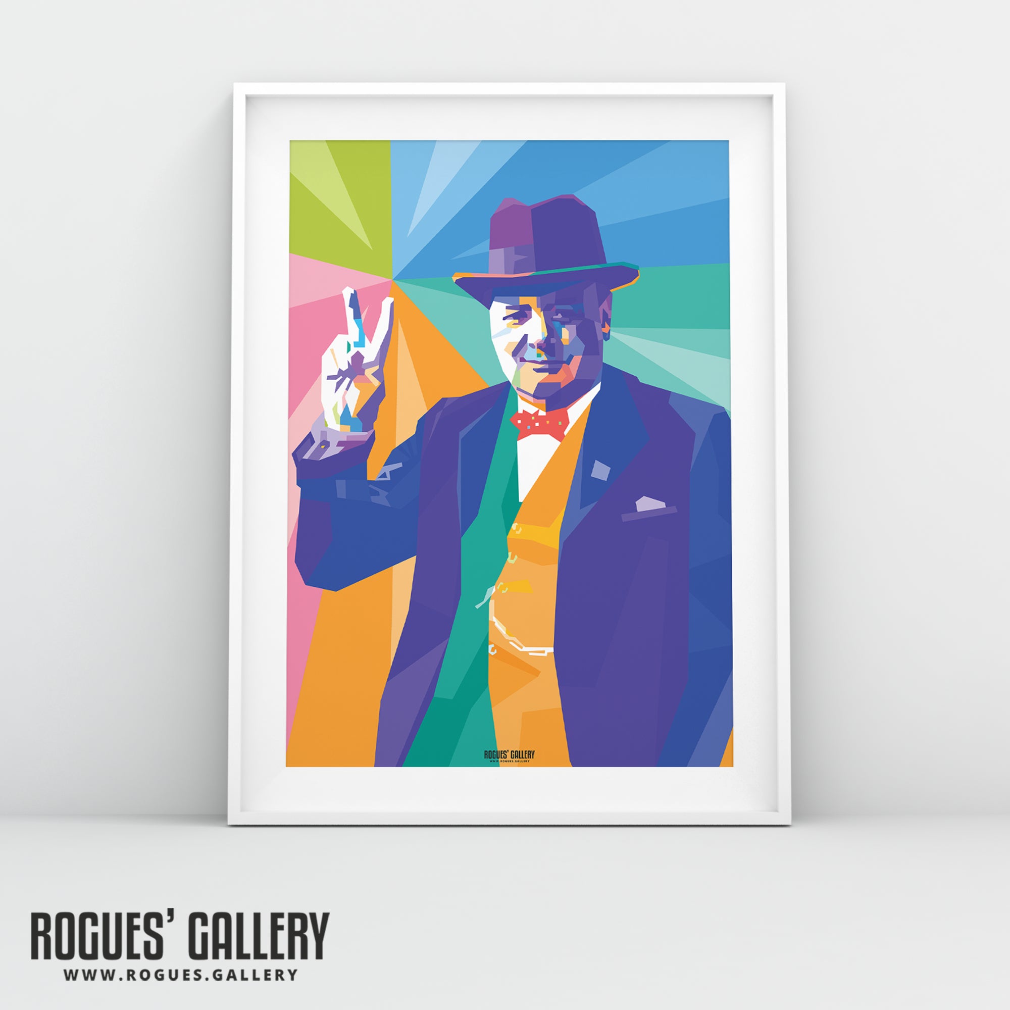Winston Churchill: V For Victory - Politics Series A3, A2, A1 or A0 Pop Art Print