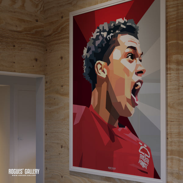 Brennan Johnson: Sheep Slayer - Nottingham Forest - A0, A1, A2 or A3 Modern Portrait Prints