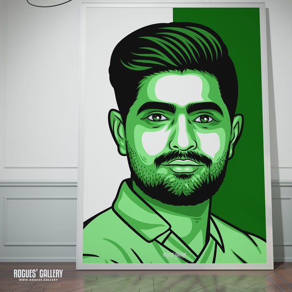 Baba Azam - Pakistan Cricket Captain - A3, A2, A1 or A0 Icon & Pop Art Prints