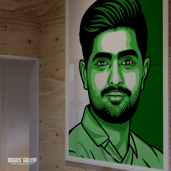 Baba Azam - Pakistan Cricket Captain - A3, A2, A1 or A0 Icon & Pop Art Prints