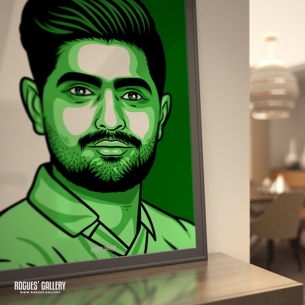 Baba Azam - Pakistan Cricket Captain - A3, A2, A1 or A0 Icon & Pop Art Prints