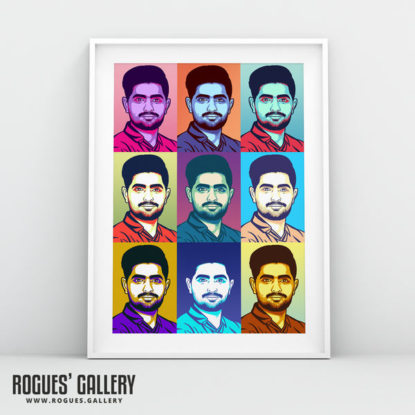 Baba Azam - Pakistan Cricket Captain - A3, A2, A1 or A0 Icon & Pop Art Prints