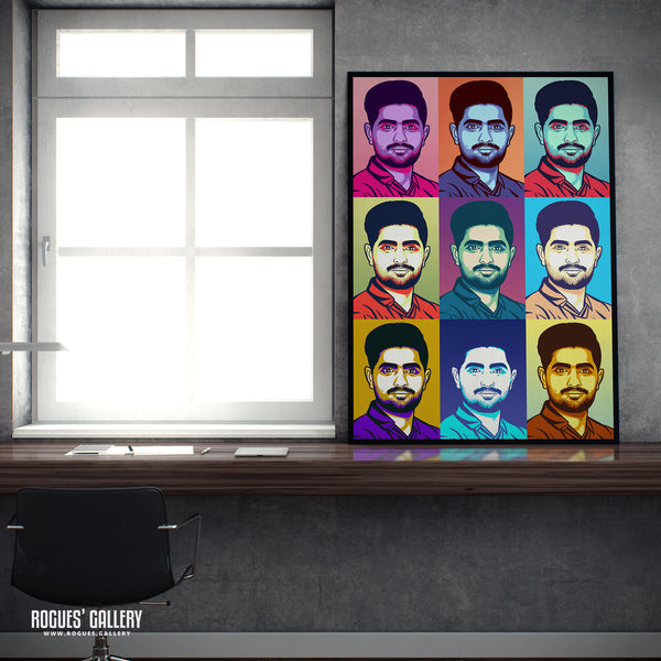 Baba Azam - Pakistan Cricket Captain - A3, A2, A1 or A0 Icon & Pop Art Prints