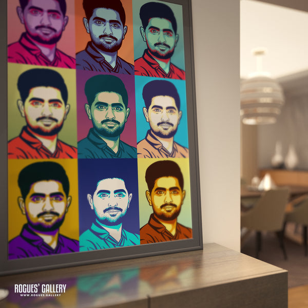 Baba Azam - Pakistan Cricket Captain - A3, A2, A1 or A0 Icon & Pop Art Prints