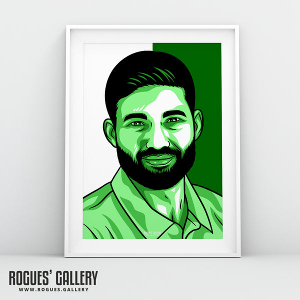 Mohammad Rizwan - Pakistan Cricket Star - A3, A2, A1 or A0 Icon & Pop Art Prints