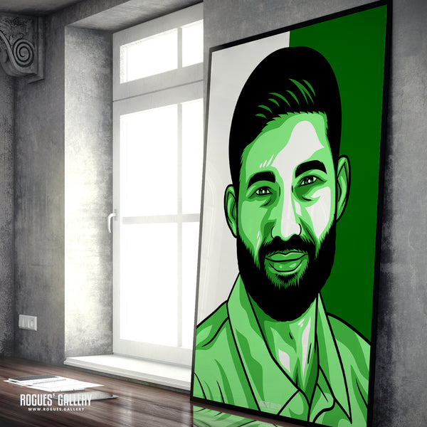 Mohammad Rizwan - Pakistan Cricket Star - A3, A2, A1 or A0 Icon & Pop Art Prints