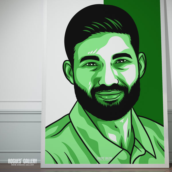 Mohammad Rizwan - Pakistan Cricket Star - A3, A2, A1 or A0 Icon & Pop Art Prints