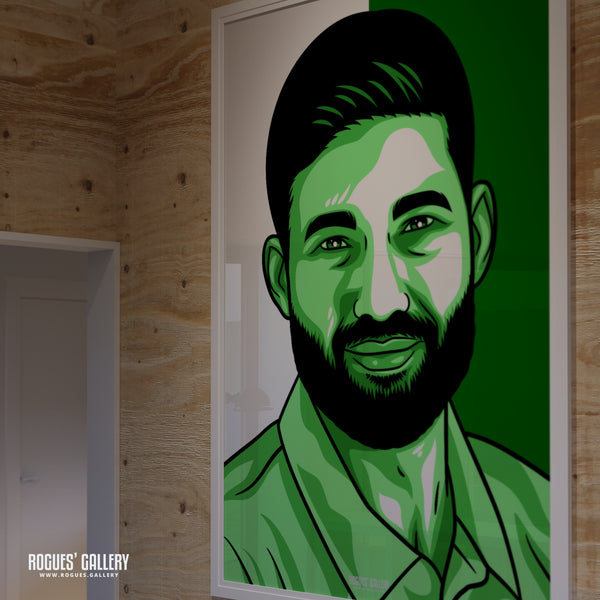 Mohammad Rizwan - Pakistan Cricket Star - A3, A2, A1 or A0 Icon & Pop Art Prints