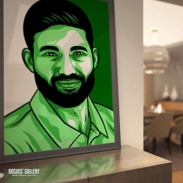 Mohammad Rizwan - Pakistan Cricket Star - A3, A2, A1 or A0 Icon & Pop Art Prints