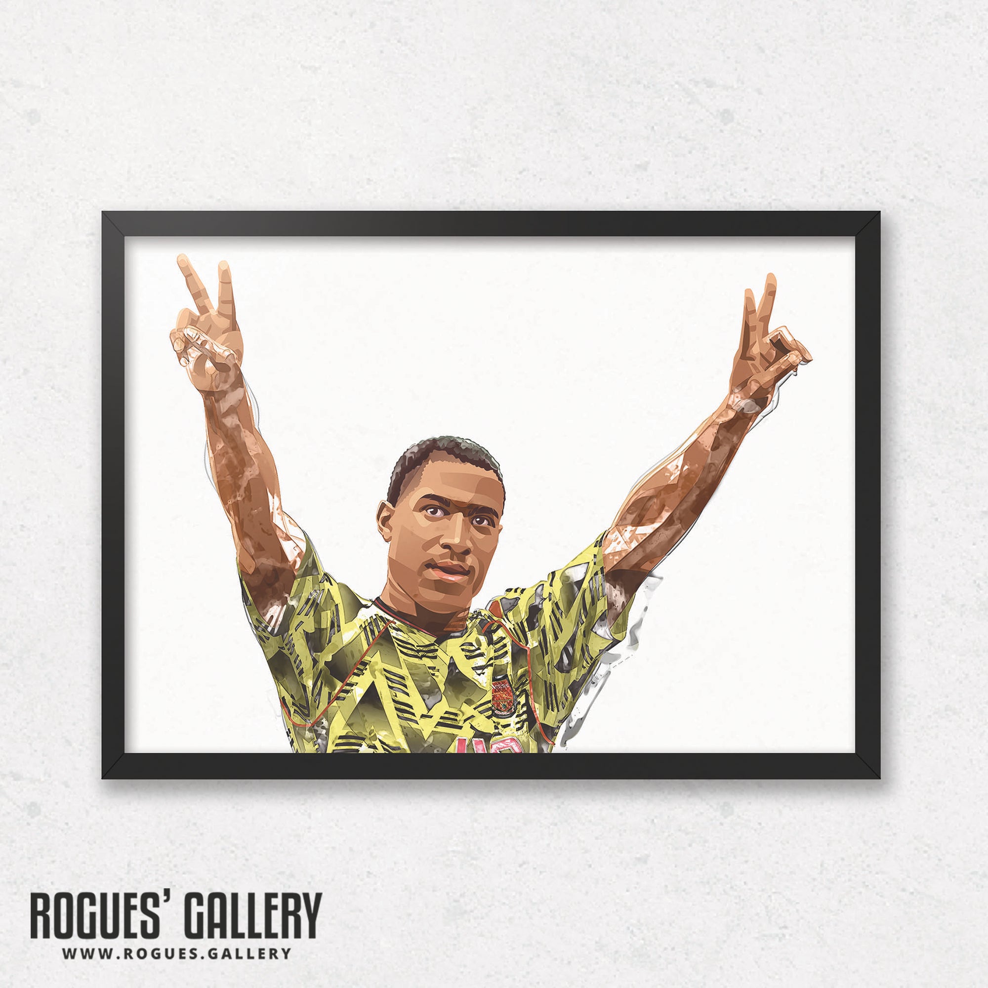 Kevin Campbell: Double V - Arsenal Star - A0, A1, A2 or A3 Art Prints
