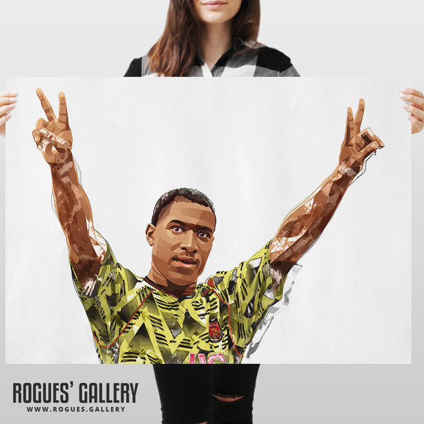 Kevin Campbell: Double V - Arsenal Star - A0, A1, A2 or A3 Art Prints