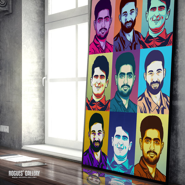 Pakistan Cricket Stars - Baba, Shaheen & Rizwan - A3, A2, A1 or A0 Pop Art Print