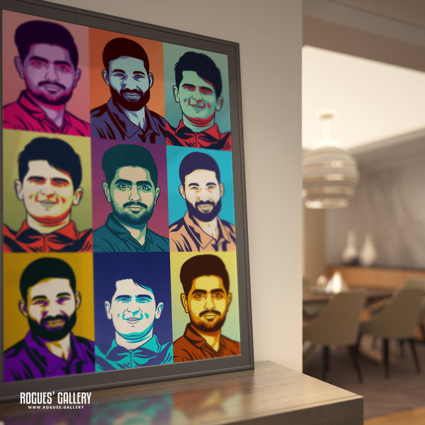 Pakistan Cricket Stars - Baba, Shaheen & Rizwan - A3, A2, A1 or A0 Pop Art Print