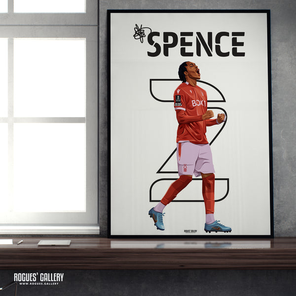 Djed Spence - Nottingham Forest - A0, A1, A2 or A3 Name & Number Prints
