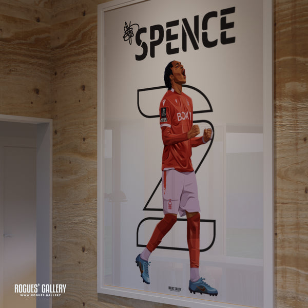 Djed Spence - Nottingham Forest - A0, A1, A2 or A3 Name & Number Prints