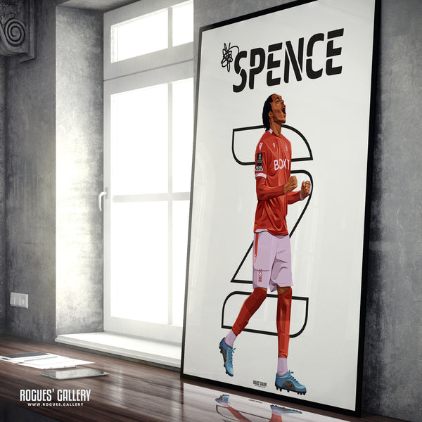 Djed Spence - Nottingham Forest - A0, A1, A2 or A3 Name & Number Prints