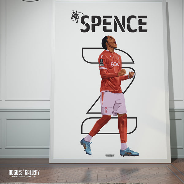 Djed Spence - Nottingham Forest - A0, A1, A2 or A3 Name & Number Prints