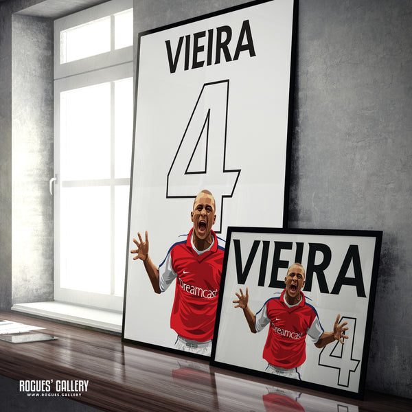 Patrick Vieira: Name & Number - A0, A1, A2 or A3 Prints (Portrait or Landscape versions)
