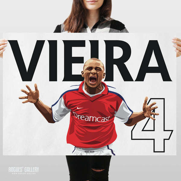 Patrick Vieira: Name & Number - A0, A1, A2 or A3 Prints (Portrait or Landscape versions)