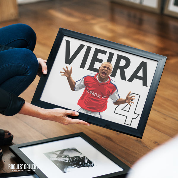 Patrick Vieira: Name & Number - A0, A1, A2 or A3 Prints (Portrait or Landscape versions)