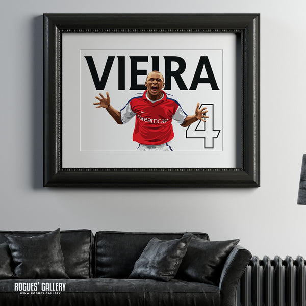Patrick Vieira: Name & Number - A0, A1, A2 or A3 Prints (Portrait or Landscape versions)