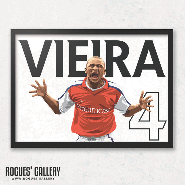 Patrick Vieira: Name & Number - A0, A1, A2 or A3 Prints (Portrait or Landscape versions)