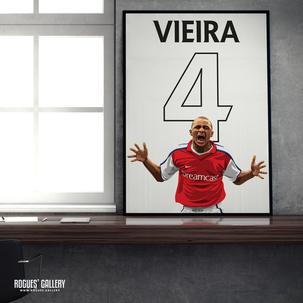 Patrick Vieira: Name & Number - A0, A1, A2 or A3 Prints (Portrait or Landscape versions)