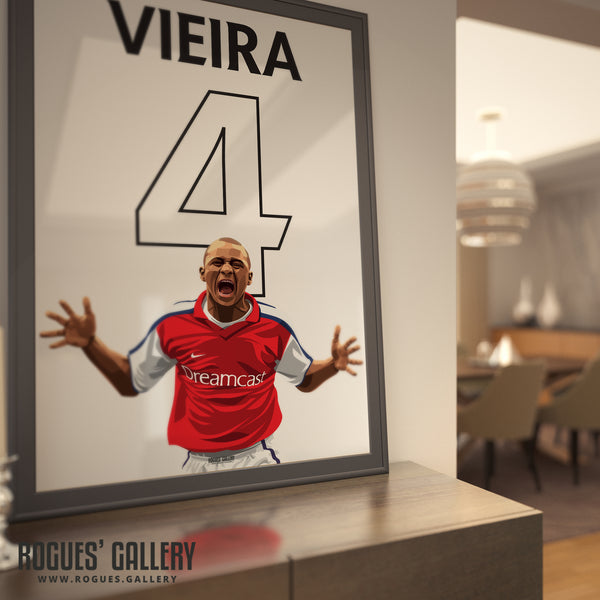 Patrick Vieira: Name & Number - A0, A1, A2 or A3 Prints (Portrait or Landscape versions)