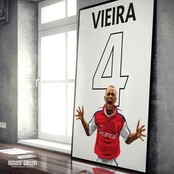 Patrick Vieira: Name & Number - A0, A1, A2 or A3 Prints (Portrait or Landscape versions)