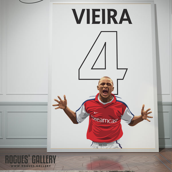Patrick Vieira: Name & Number - A0, A1, A2 or A3 Prints (Portrait or Landscape versions)