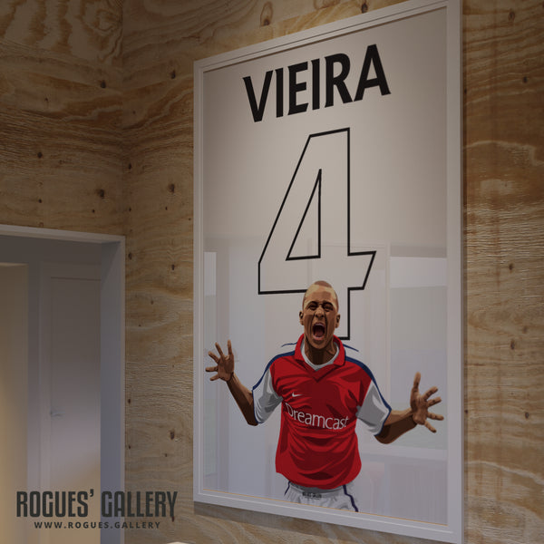 Patrick Vieira: Name & Number - A0, A1, A2 or A3 Prints (Portrait or Landscape versions)