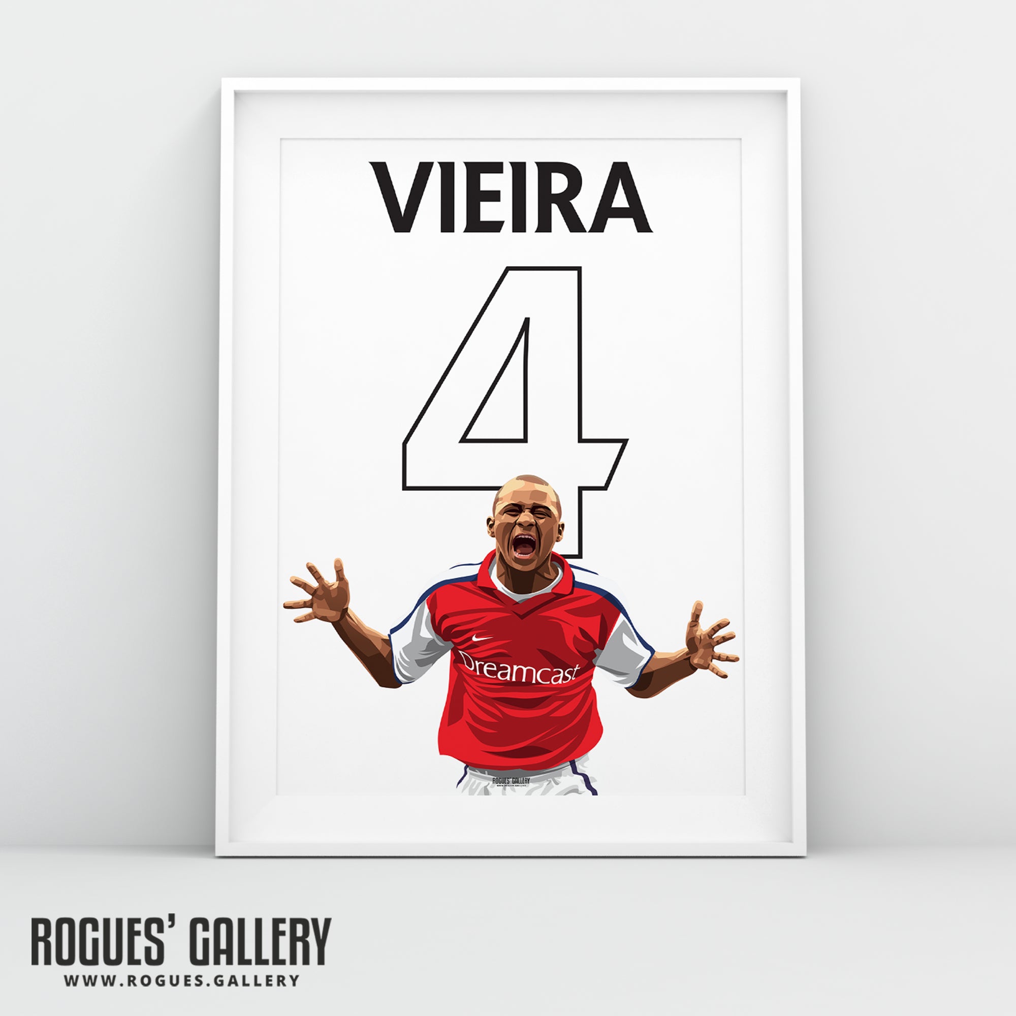 Patrick Vieira: Name & Number - A0, A1, A2 or A3 Prints (Portrait or Landscape versions)