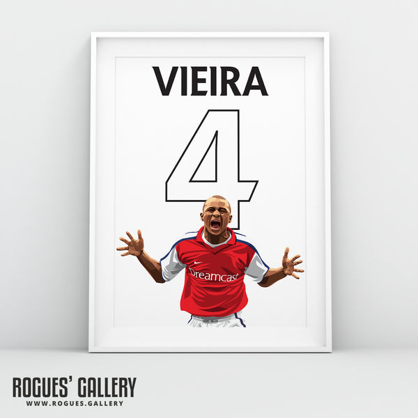 Patrick Vieira: Name & Number - A0, A1, A2 or A3 Prints (Portrait or Landscape versions)