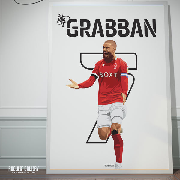 Lewis Grabban - Nottingham Forest - A0, A1, A2 or A3 Name & Number Prints